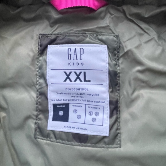 NEW Gap Kids Camo Sherpa Pullover Jacket with Pink Detail Size XXL 14-16 - Picture 8 of 10